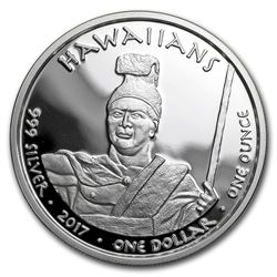 2017 1 oz Silver Proof State Dollars Hawaii Monk Seal