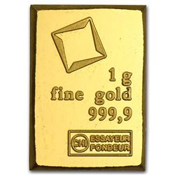 1 gram Gold Bar - Valcambi