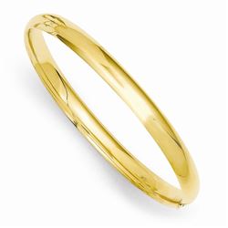 14k Gold 5 mm Polished Hinged Baby Bangle Bracelet