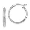 Image 1 : 14k White Gold Polished Medium 3 mm Hoop Earrings - 48 mm