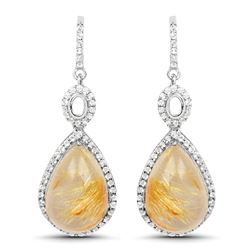 14K Yellow Gold Plated 5.01 ctw Genuine Opal & Chrome Diopside .925 Sterling Silver Ring