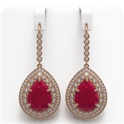 52.89 ctw Sky Topaz & Diamond Halo Necklace 10K White Gold