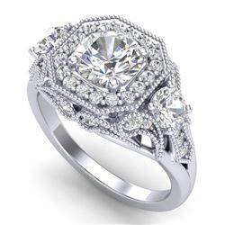 4.50 ctw Aquamarine & Diamond Ring 14K White Gold