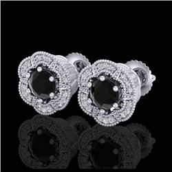 1.50 ctw Fancy Black Diamond Solitaire Ring 10K Rose Gold