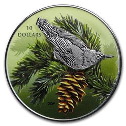2017 Canada 1/2 oz Silver $10 Birds Among Nature: Nuthatch