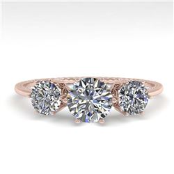 1.46 ctw Princess VS/SI Diamond Necklace 18K Yellow Gold