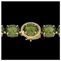 56.69 ctw Jade & Diamond Halo Necklace 10K Rose Gold