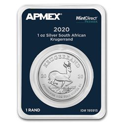 2020 South Africa 1 oz Silver Krugerrand (MD® Premier Single)