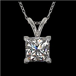 3.01 ctw VS/SI Diamond Solitaire Art Deco Stud Earrings 18K White Gold