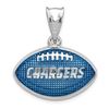 Image 1 : Sterling Silver Los Angeles Chargers Enameled Football Pendant