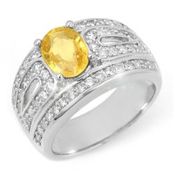 1.63 ctw Blue Sapphire & Diamond Ring 14K White Gold
