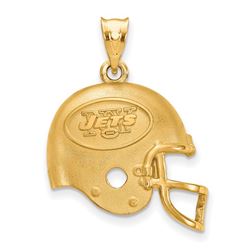 Sterling Silver Gold-plated New York Jets Football Helmet Pendant