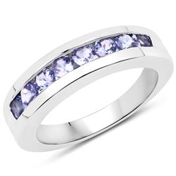 1.53 ctw Genuine Tanzanite .925 Sterling Silver Ring
