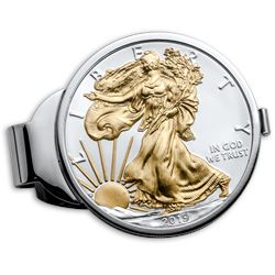 2019 1 oz Silver American Eagle Gold Plated Money Clip