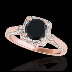 1 ctw Fancy Black Diamond Art Deco Ring 18K White Gold