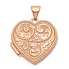 Image 1 : 14k Rose Gold Scrolled Love you always Heart Locket - 18 mm