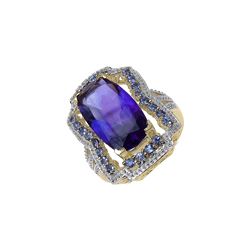 2.60 ctw Genuine Green Amethyst .925 Sterling Silver Ring