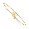 Image 1 : 14k Yellow Gold Diamond-Cut Heart w/Mom Bangle