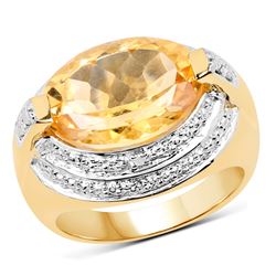 14K Yellow Gold Plated 7.00 ctw Glass Filled Ruby .925 Sterling Silver Bracelet