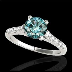 116 ctw Sapphire & VS/SI Diamond Halo Necklace 14K White Gold