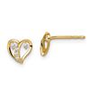 Image 1 : 14k Cubic Zirconia Accent Open Heart Post Earrings - 50 mm