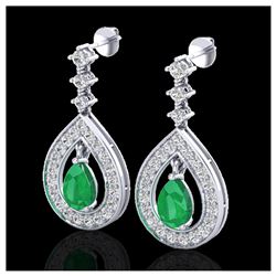 1.50 ctw Aquamarine & VS/SI Diamond Ring Halo 14K Rose Gold