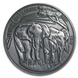 2016 Burkina Faso 1 oz Silver Spirit of Africa Elephant Series 3