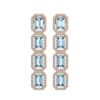 Image 1 : 12.9 ctw Emerald & Diamond Earrings 14K Rose Gold