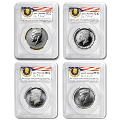 2014 4-Coin 50th Anniv Kennedy 1/2 Dollar Set SP/PF-70 PCGS (FS)