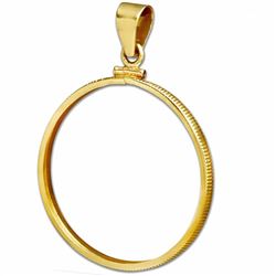 14K Gold Screw-Top Plain Coin Bezel (French 20 Francs)
