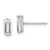 Image 1 : 10K White Gold Polished Cubic Zirconia Stud Earrings - 52 mm