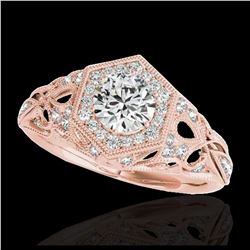 2 ctw VS/SI Diamond Solitaire Art Deco Ring 18K Rose Gold