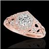 Image 1 : 2 ctw VS/SI Diamond Solitaire Art Deco Ring 18K Rose Gold