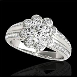 1.56 ctw VS Black Diamond Solitaire Halo Ring 10K White Gold