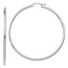 Image 1 : 14k Solid White Gold Lightweight Hoop Earrings