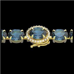 1.50 ctw Intense Blue Diamond Stud Earrings 10K Rose Gold