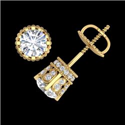 54.25 ctw Emerald & VS/SI Diamond Necklace 14K Yellow Gold