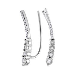 Sterling Silver Round Diamond 2-tone Infinity Ring 1/20 Cttw