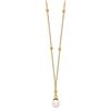 Image 1 : 14k Yellow Gold Beaded Chain w/5 mm FW Pearl Necklace - 18 in.