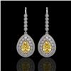 Image 1 : 2.75 ctw Intense Fancy Yellow Diamond Earrings 18K Rose Gold