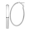 Image 1 : 14k White Gold Omega Back Oval Hoop Earrings - 5x29 mm
