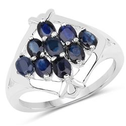 11.88 ctw Genuine Blue Topaz and White Topaz .925 Sterling Silver Ring