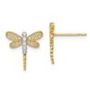 Image 1 : 14k Dragonfly Cubic Zirconia Stud Earrings - 42 mm