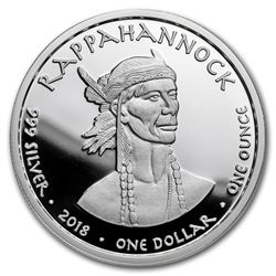 2018 1 oz Silver State Dollars Virginia Bat Proof