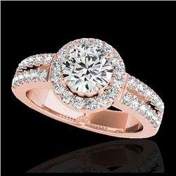 2.15 ctw H-SI/I Diamond Solitaire Halo Ring 10K Rose Gold