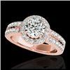 Image 1 : 2.15 ctw H-SI/I Diamond Solitaire Halo Ring 10K Rose Gold