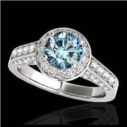 12 ctw Sapphire & VS/SI Diamond Earrings 18K White Gold