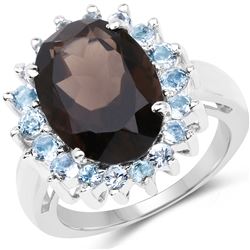 14K Yellow Gold Plated 10.18 ctw Dyed Ruby & White Topaz .925 Sterling Silver Ring