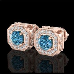 3 ctw VS/SI Diamond Art Deco 3 Stone Ring Band 18K Rose Gold