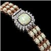 Image 2 : 33.37 ctw Peridot & Diamond Halo Bracelet 10K Rose Gold